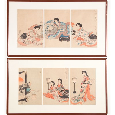 Lot 549 - Group of Four Framed Japanese Woodblock Prints...