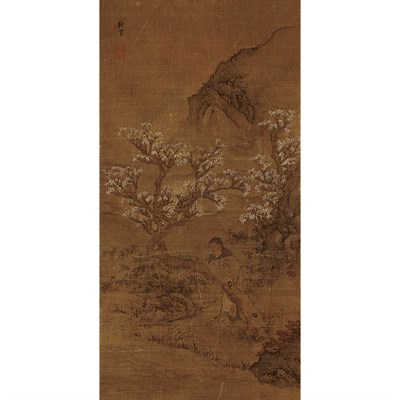 Lot 15 - Japanese School 19th Century Hanging scroll, a...