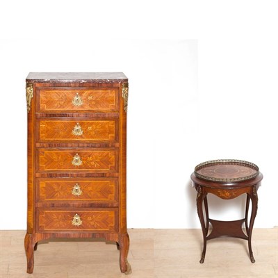 Lot 387 - Louis XVI Style Inlaid Mahogany Chest of...