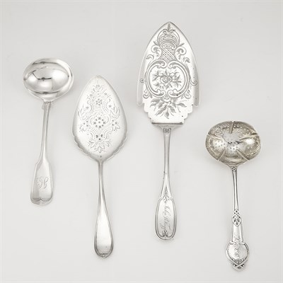 Lot 174 - Group of American Silver Serving Utensils 19th...