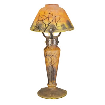 Lot 410 - Daum Acid Etched and Enameled Glass Boudoir...