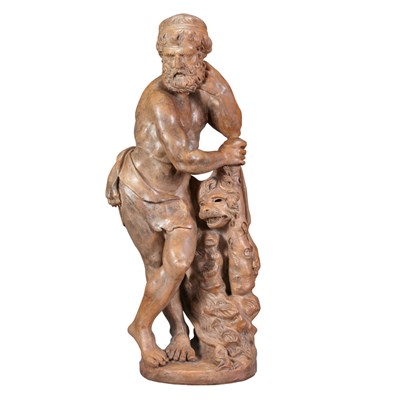 Lot 108 - Terra Cotta Figural Group of Hercules Probably...
