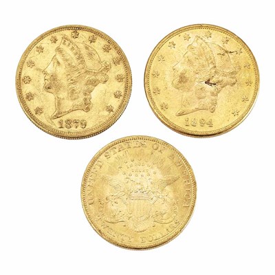 Lot 207 - United States, Three $20 Liberty
