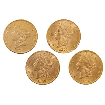 Lot 203 - United States, Four $20 Liberty