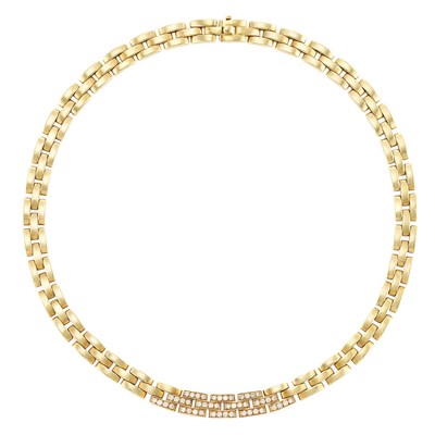 Lot 934 - Gold and Diamond 'Panther' Necklace, Cartier