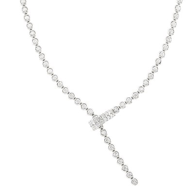 Lot 512 - White Gold and Diamond Slide Necklace