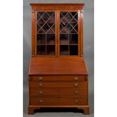 Lot 340 - English Mahogany Bureau Bookcase 19th Century...