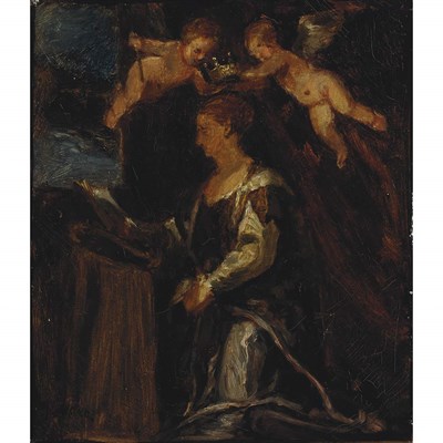 Lot 16 - Elihu Vedder American, 1836-1923 (i) At George...
