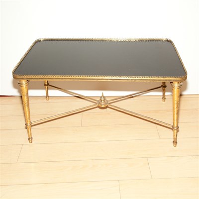 Lot 581 - French Brass and Glass Low Table Height 18...