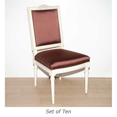 Lot 245 - Set of Ten Louis XVI Style White Painted...