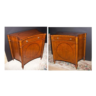 Lot 414 - Pair of George III Style Mahogany Bedside...