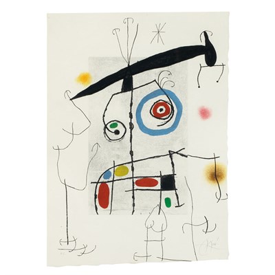 Lot 77 - Joan Miró L'HOMME AU BALANCIER (D. 507) Color...