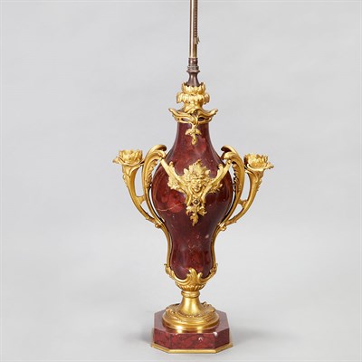Lot 379 - Louis XV Style Gilt-Bronze and Rouge Marble...