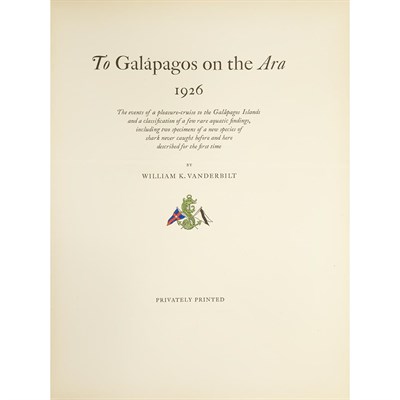 Lot 48 - VANDERBILT II, WILLIAM KISSAM To Galapagos on...