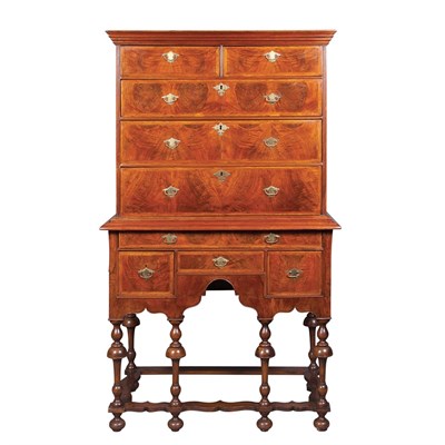 Lot 190 - William and Mary Walnut High Chest of Drawers...