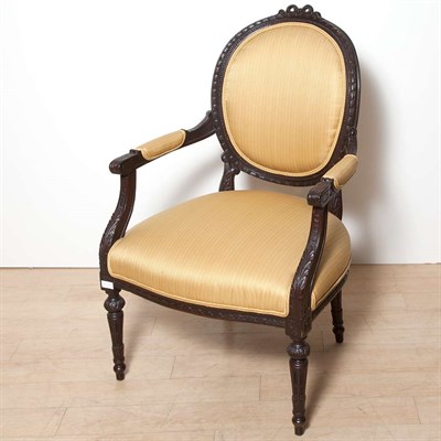 Lot 192 - Louis XVI Style Stained Wood Fauteuil