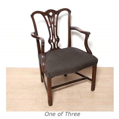 Lot 378 - Pair of George III Style Mahogany Armchairs;...