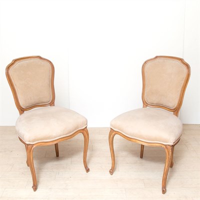 Lot 469 - Pair of Louis XV Style Walnut Side Chairs