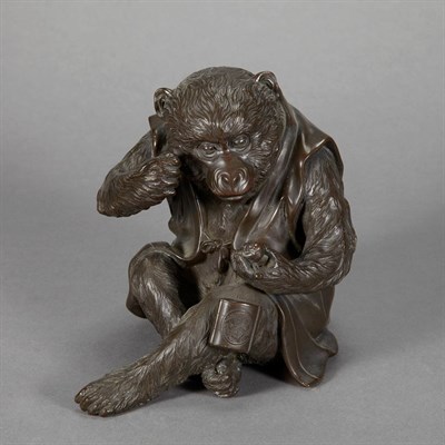 Lot 175 - Japanese Bronze Figure of a Monkey Height 6...