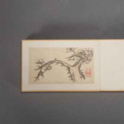Lot 8 - Fujimoto Tesseki Book of ten floral and...