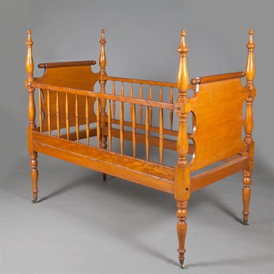 Lot 206 - American Maple Crib 19th Century Height 53...