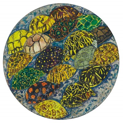 Lot 390 - Hunt Slonem American, b. 1951 Turtle Tondo...