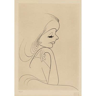 Lot 81 - Al Hirschfeld GRETA GARBO Etching, 1982,...