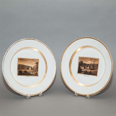 Lot 202 - Pair of KPM Gilt Decorated Topographical...