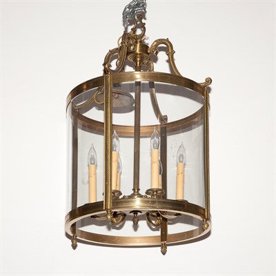 Lot 436 - Regency Style Brass and Glass Six-Light...