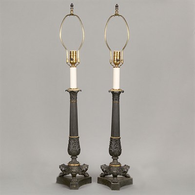 Lot 515 - Pair of Louis Philippe Style Patinated Bronze...