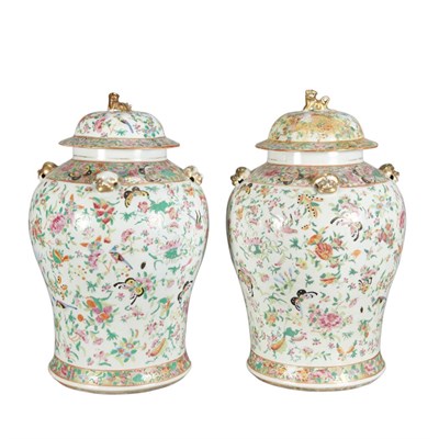Lot 503 - Pair of Chinese Famille Rose Porcelain Covered...