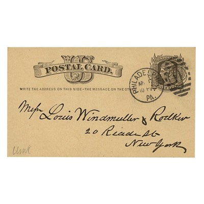 Lot 54 - United States, 1877 1 Cent Postal Card, UX 4
