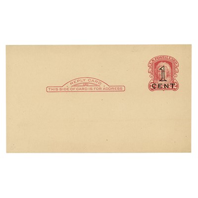 Lot 58 - United States, 1920 1 Cent Paid Reply Postal Card, UY 10