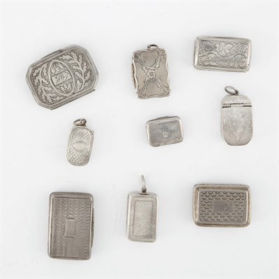 Lot 357 - Nine Sterling Silver Vinaigrettes 19th Century...