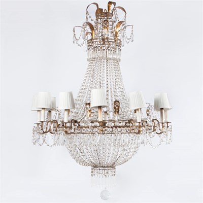 Lot 446 - Neoclassical Style Gilt-Metal and Glass Twelve-...
