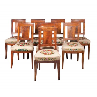 Lot 154 - Set of Eight Charles X Side Chairs Circa 1830,...