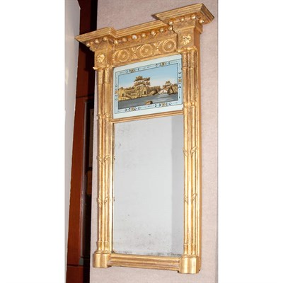 Lot 429 - American Gilt-Wood and Eglomise Mirror Height...