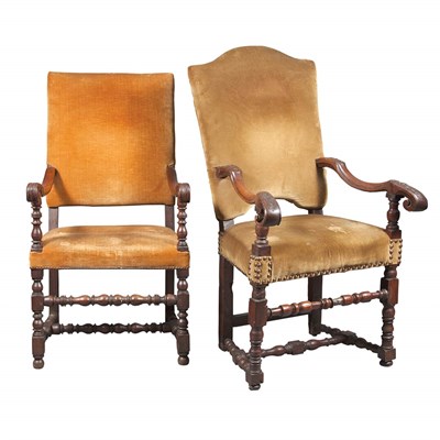 Lot 107 - Two Similar Continental Baroque Style Walnut...