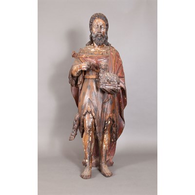 Lot 145 - Continental Carved and Polychrome Decorated...