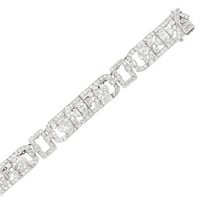 Lot 399 - Platinum and Diamond Bracelet