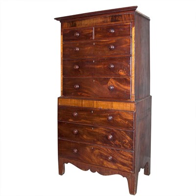 Lot 511 - American Mahogany Chest on Chest Height 6 feet...