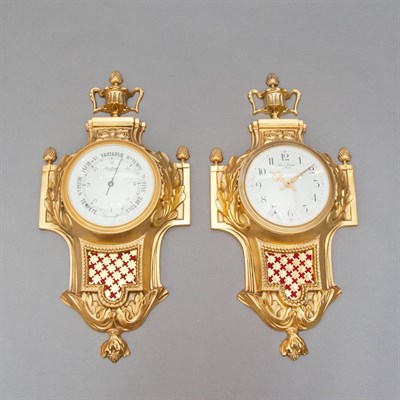 Lot 207 - Louis XVI Style Gilt-Metal Cartel Clock and...