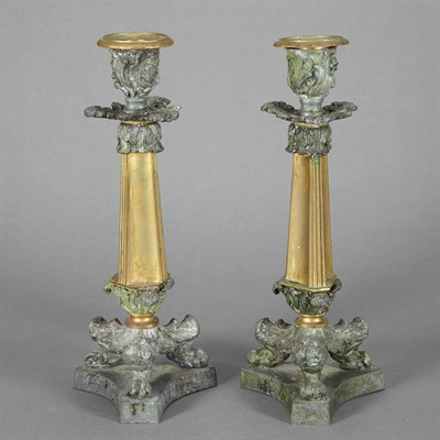 Lot 478 - Pair of Louis Philippe Style Patinated Metal...