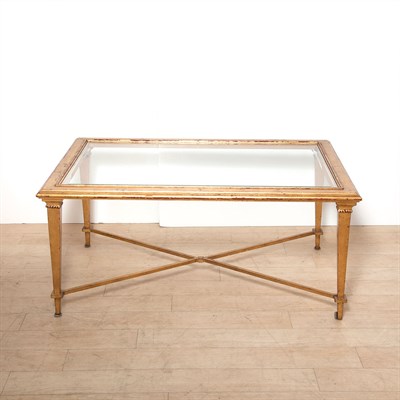 Lot 156 - Glass Top Gilt-Wood Coffee Table Height 19...