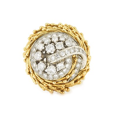 Lot 298 - Gold and Diamond Dome Ring