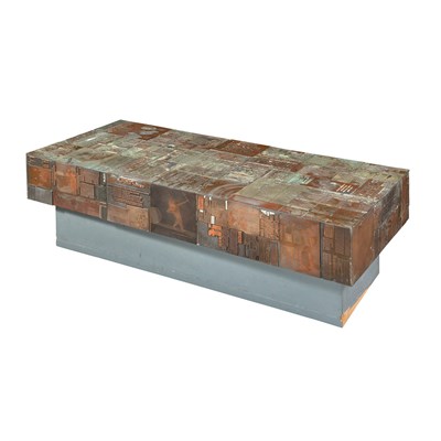Lot 363 - 20th Century Design Low Table Copper and brass...