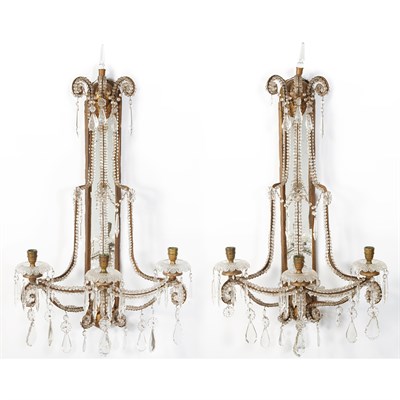 Lot 139 - Pair of Louis XVI Style Gold Painted Wood,...