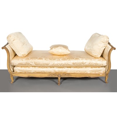 Lot 301 - Louis XV Style Carved and Painted Daybed Each...