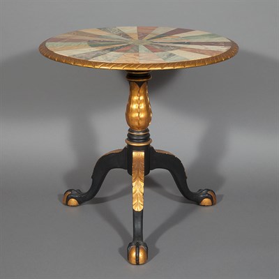 Lot 137 - Trompe L'Oeil Pietra Dura Painted Pedestal...