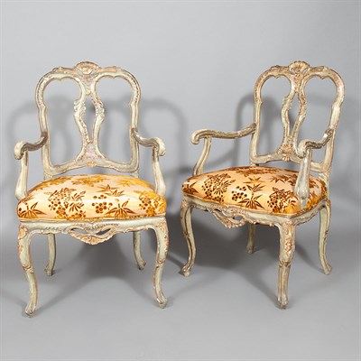 Lot 321 - Pair of Continental Rococo Style Parcel Gilt...
